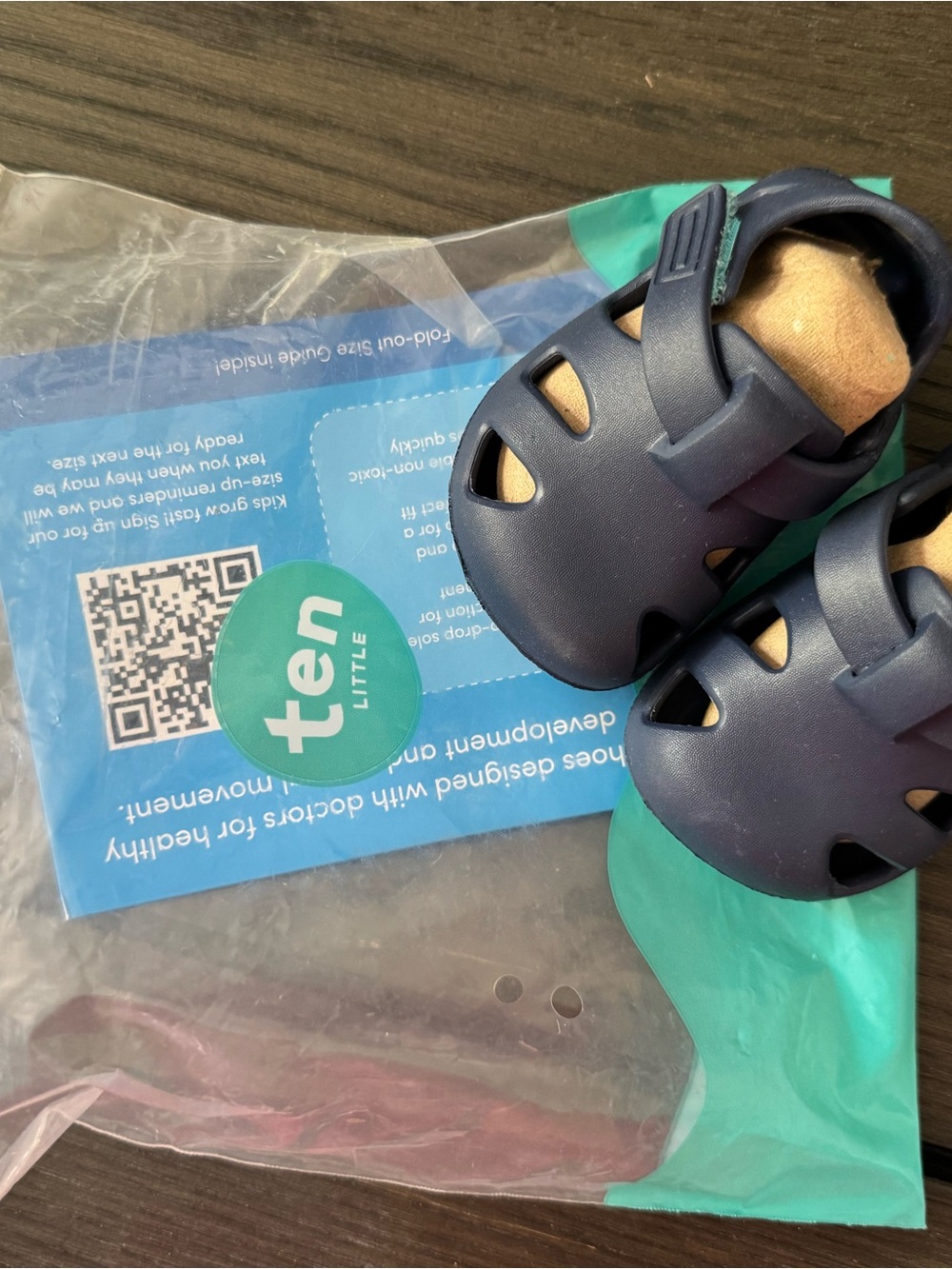 Ten Little Navy Blue Toddler Sandals with Adjustable Strap